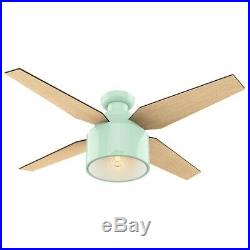Hunter 52 Contemporary Ceiling Fan in Mint with LED Light Kit and Remote