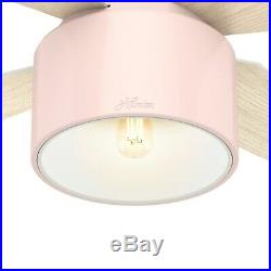 Hunter 52' Cranbrook Blush Pink Low Profile Ceiling Fan With Light Kit And