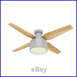 Hunter 52' Cranbrook Dove Grey Low Profile Ceiling Fan With Light Kit And Remote
