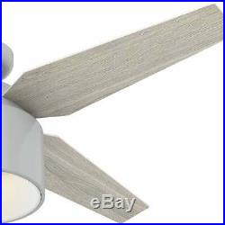 Hunter 52' Cranbrook Dove Grey Low Profile Ceiling Fan With Light Kit And Remote