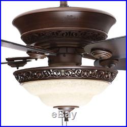 Hunter 52 Elegant Ceiling Fan Pull Chain Light Kit, Fancy Old World Tuscan Bowl