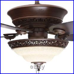Hunter 52 Elegant Ceiling Fan Pull Chain Light Kit Old World Tuscan Bowl Indoor