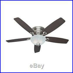 Hunter 52 Low Profile Ceiling Fan with Light Kit (Optional), Brushed Nickel
