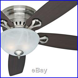 Hunter 52 Low Profile Ceiling Fan with Light Kit (Optional), Brushed Nickel