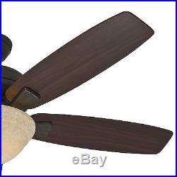 Hunter 52 New Bronze Ceiling Fan with Light Kit and 5 Dark Wood Blades
