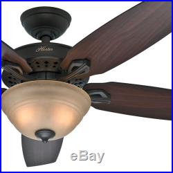 Hunter 52 New Bronze Ceiling Fan with Walnut or Mahogany Blades & Light Kit