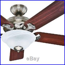 Hunter 52 Traditional Ceiling Fan, Brushed Nickel Swirled Marble Light Kit