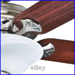 Hunter 52 Traditional Ceiling Fan, Brushed Nickel Swirled Marble Light Kit