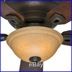 Hunter 52 Traditional Ceiling Fan in Cocoa with Light Kit and Remote Control