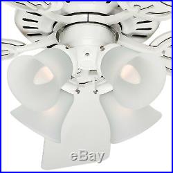 Hunter 52 White Ceiling Fan Reversible Bleach Oak/White Blade with Light Kit