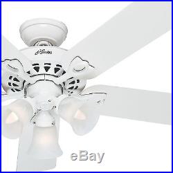 Hunter 52 White Ceiling Fan Swirled marble Glass Light Kit Free Shipping