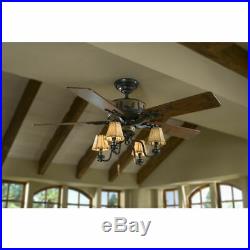 Hunter 52 in Bronze Indoor Downrod Or Close Mount Ceiling Fan with Light Kit NEW