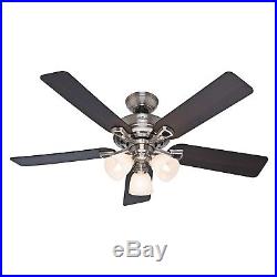 Hunter 52 in Ceiling Fan, Brushed Nickel Light Kit and Remote Control Included