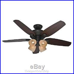 Hunter 52 in. Channing New Bronze Ceiling Fan with Light Kit