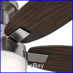 Hunter 52 in. Contemporary Ceiling Fan in Brushed Nickel with Light kit