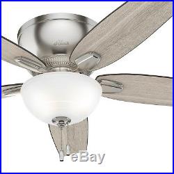 Hunter 52 in. Low Profile Ceiling Fan with LED Light Kit, Brushed Nickel
