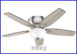 Hunter 52 in. Low Profile Ceiling Fan with LED Light Kit, Brushed Nickel