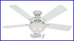 Hunter 52 in. Outdoor White Ceiling Fan with Bowl Light Kit