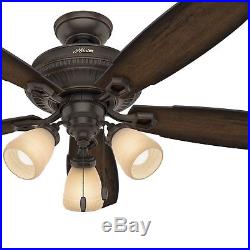Hunter 52 in. Traditional Ceiling Fan in Onyx Bengal with LED Light Kit
