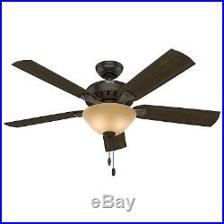 Hunter 52 in Traditional Ceiling Fan in Premier Bronze with Bowl Light Kit