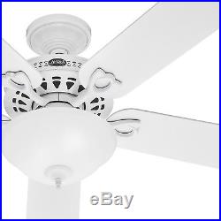 Hunter 52 in. Traditional Ceiling Fan in White with Swirled Marble Light Kit