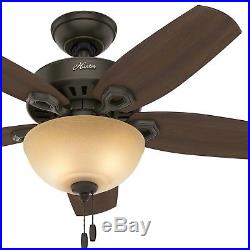 Hunter 52 in. Traditional Ceiling Fan with LED Bowl Light Kit in New Bronze