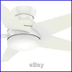 Hunter 52 inch Low Profile Fresh White Ceiling Fan with Light Kit & Remote Control