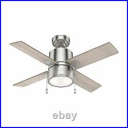 Hunter 53432 Beck 42 Inch Indoor Ceiling Fan with LED Light Kit, Brushed Nickel