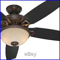 Hunter 54 Cocoa Ceiling Fan with Bowl Light Kit and Remote Control