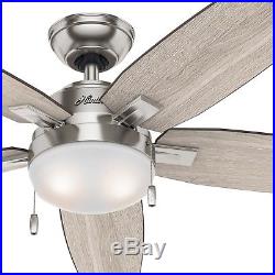 Hunter 54 LED Ceiling Fan with Light Kit in Brushed Nickel Contemporary
