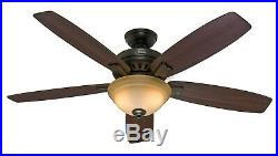 Hunter 54 Premier Bronze Ceiling Fan with Bowl Light Kit and Remote Control