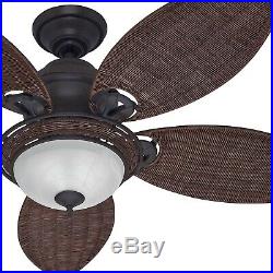 Hunter 54 Tropical Ceiling Fan with Bowl Light Kit in Noble Bronze