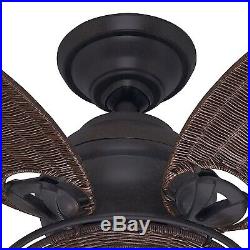 Hunter 54 Tropical Ceiling Fan with Bowl Light Kit in Noble Bronze