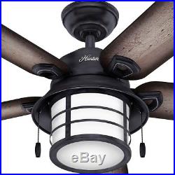 Hunter 54 in. Indoor/ Outdoor Weathered Zinc Gray Ceiling Fan with Light Kit