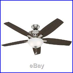Hunter 56 Great Room Ceiling Fan in Brushed Nickel with Bowl Light Kit