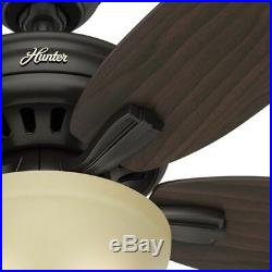 Hunter 56 Great Room Premier Bronze Ceiling Fan with Frosted Amber Light Kit
