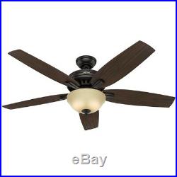 Hunter 56 Great Room Premier Bronze Ceiling Fan with Frosted Amber Light Kit