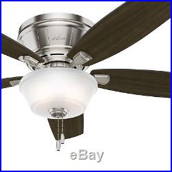 Hunter 56 Low Profile Ceiling Fan with LED Bowl Light Kit