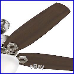 Hunter 56 in. Brushed Nickel Ceiling Fan with Cased White Bowl Light Kit