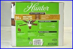 Hunter 59039 Windemere 54 Brushed Nickel Ceiling Fan with Light Kit & Remote