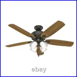 Hunter Amberlin 52 in. Indoor New Bronze LED Ceiling Fan with Light Kit