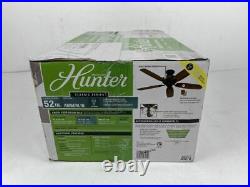 Hunter Amberlin 52 in. Indoor New Bronze LED Ceiling Fan with Light Kit