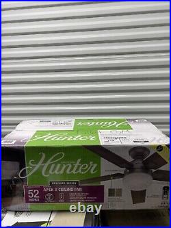Hunter Apex II, 54 Large Room Ceiling Fan Reversible Blade w LED Light Kit