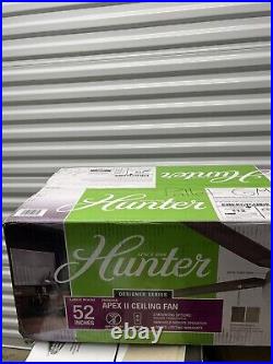 Hunter Apex II, 54 Large Room Ceiling Fan Reversible Blade w LED Light Kit
