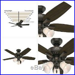 Hunter Atkinson 46 In. Indoor New Bronze Ceiling Fan With Light Kit