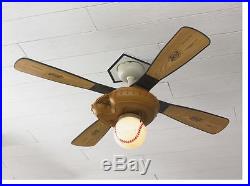 Hunter Baseball 44-in Kids Mitt Indoor Ceiling Fan Light 4 Blades Kit Vintage