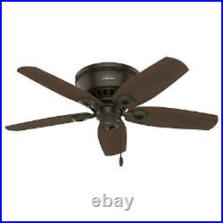Hunter Builder 42 Low Profile Ceiling Fan with LED Lights and Pull Chain, Bronze