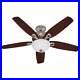 Hunter Builder Deluxe 52 In. Brushed Nickel Ceiling Fan with Light Kit 53090