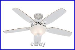 Hunter Builder Deluxe White 132cm / 52 Indoor Ceiling Fan with Light Kit