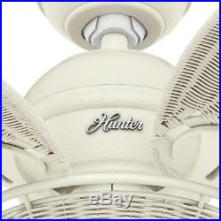 Hunter Caribbean Breeze 54 in. Indoor Textured White Ceiling Fan with Light Kit